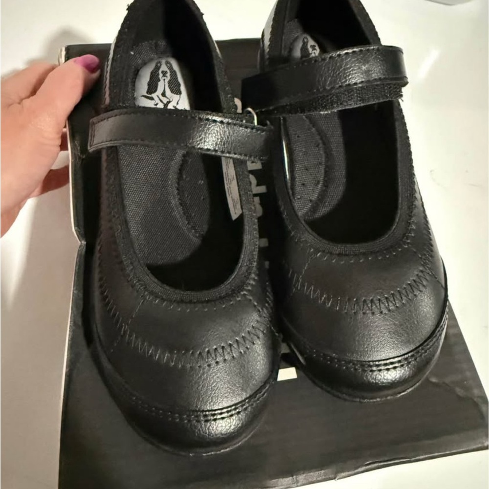 Girls shoes black HUSH PUPPIES (stride rite) mary jane size 13w